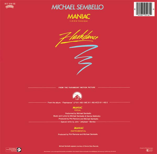 Michael Sembello : Maniac (12", Maxi)