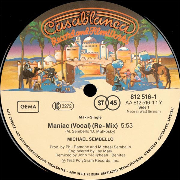 Michael Sembello : Maniac (12", Maxi)