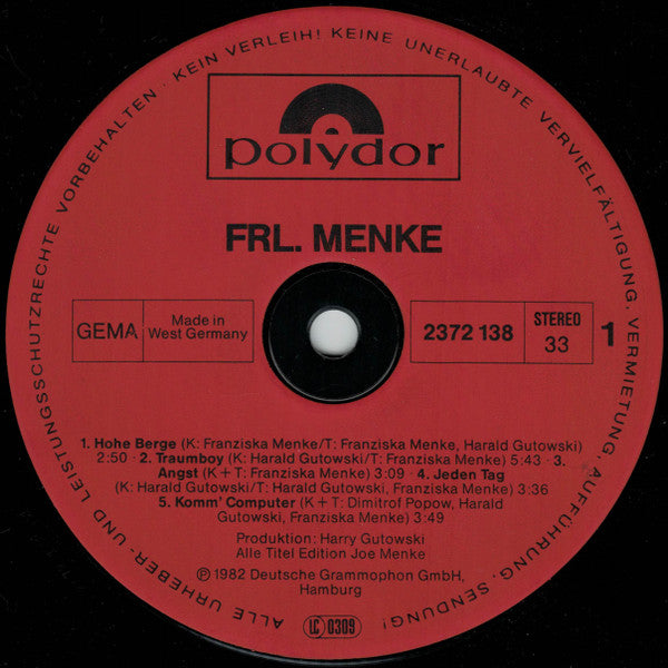 Frl. Menke : Frl. Menke (LP, Album)