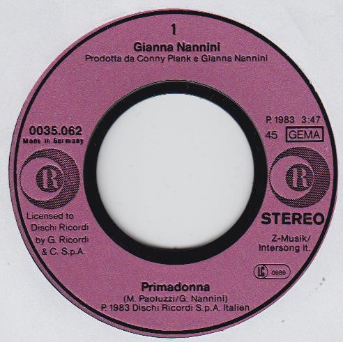 Gianna Nannini : Primadonna (New Mix) (7", Single)