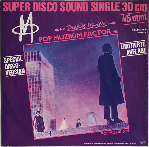 M (2) : Pop Muzik / M Factor (Special Disco-Version) (12", Maxi, Ltd)