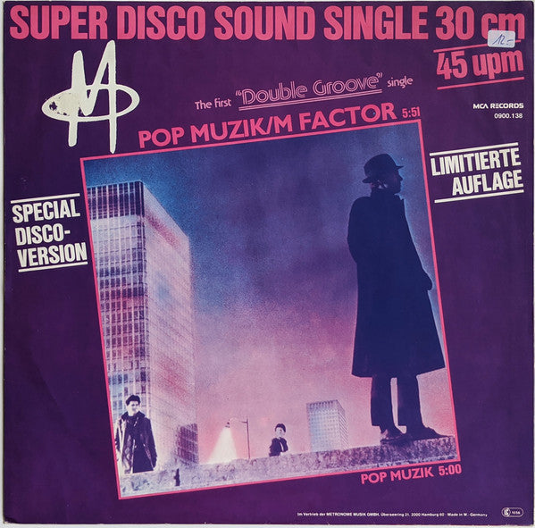 M (2) : Pop Muzik / M Factor (Special Disco-Version) (12", Maxi, Ltd)