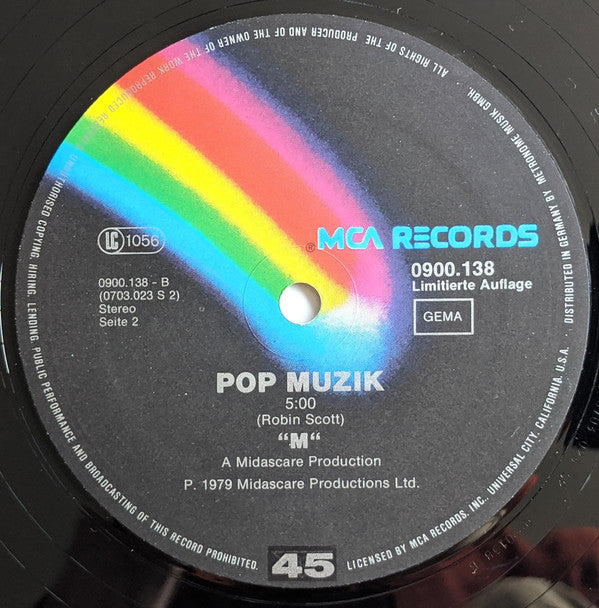 M (2) : Pop Muzik / M Factor (Special Disco-Version) (12", Maxi, Ltd)