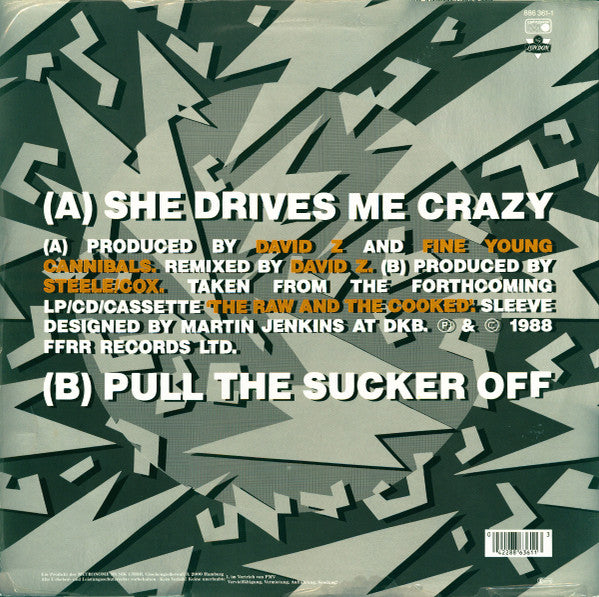 Fine Young Cannibals : She Drives Me Crazy (12", Maxi, Gre)