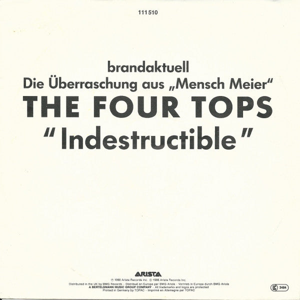 Four Tops : Indestructible (7", S/Sided, Promo)
