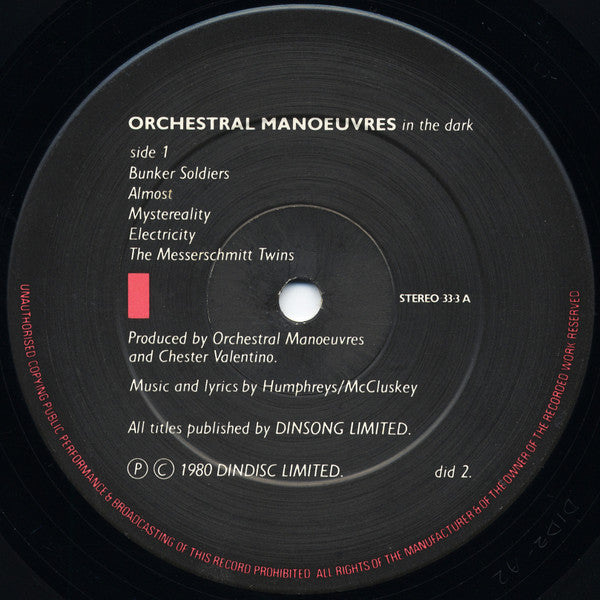 Orchestral Manoeuvres In The Dark : Orchestral Manoeuvres In The Dark (LP, Album, 2nd)