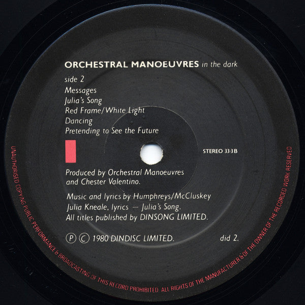 Orchestral Manoeuvres In The Dark : Orchestral Manoeuvres In The Dark (LP, Album, 2nd)