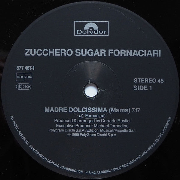 Zucchero : Madre Dolcissima / Nice (Nietzsche) Che Dice / Bambino Io, Bambino Tu (12")