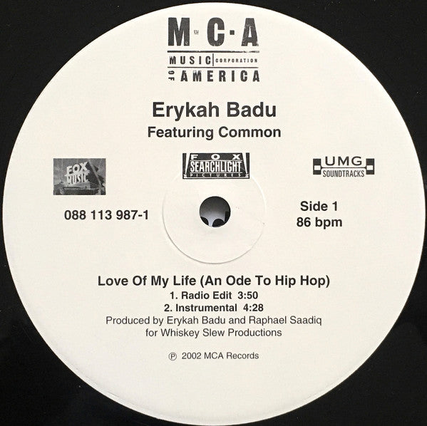 Erykah Badu Featuring Common : Love Of My Life (An Ode To Hip Hop) (12")