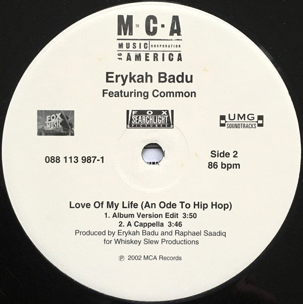 Erykah Badu Featuring Common : Love Of My Life (An Ode To Hip Hop) (12")
