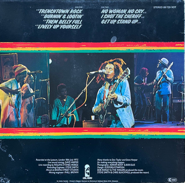 Bob Marley And The Wailers* : Live! (LP, Album, RE)