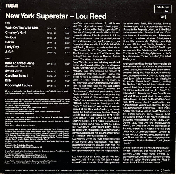 Lou Reed : New York Superstar (LP, Comp)