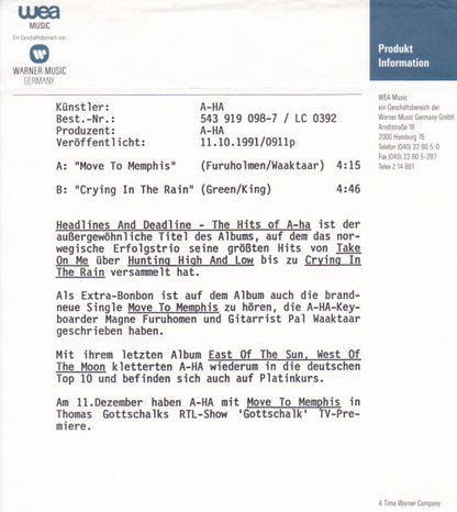 a-ha : Move To Memphis (7", Single)