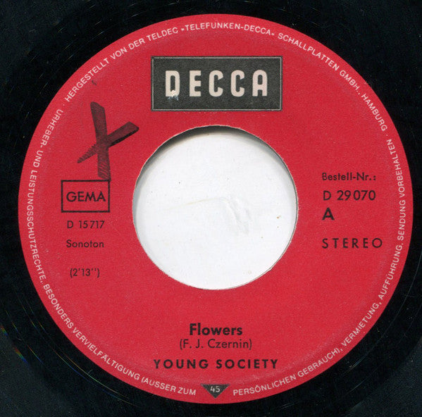 Young Society : Flowers / It's War (7", Single)