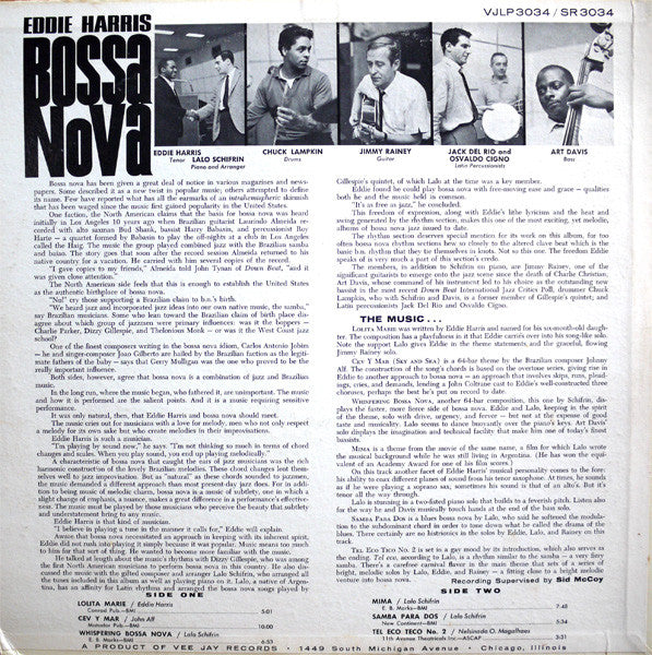 Eddie Harris : Bossa Nova (LP, Album, Mon)