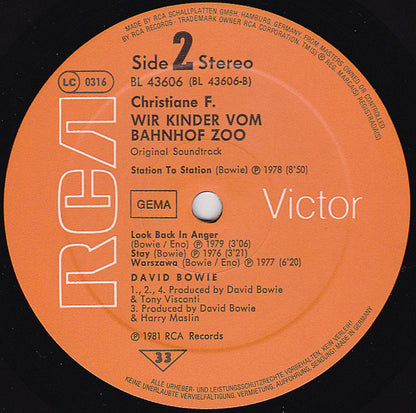 David Bowie : Christiane F. Wir Kinder Vom Bahnhof Zoo (Original Soundtrack) (LP, Comp)