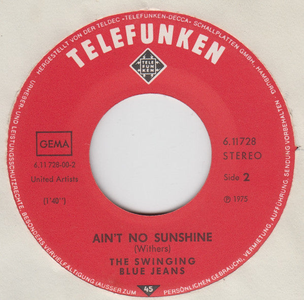 The Swinging Blue Jeans : Sunday Morning Sunshine  (7", Single)