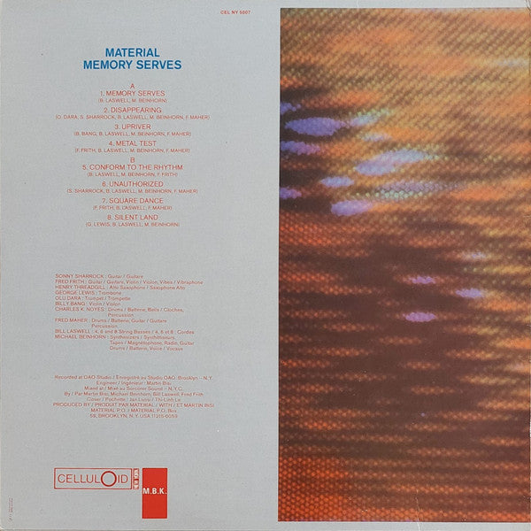 Material : Memory Serves (LP, Album, RE)