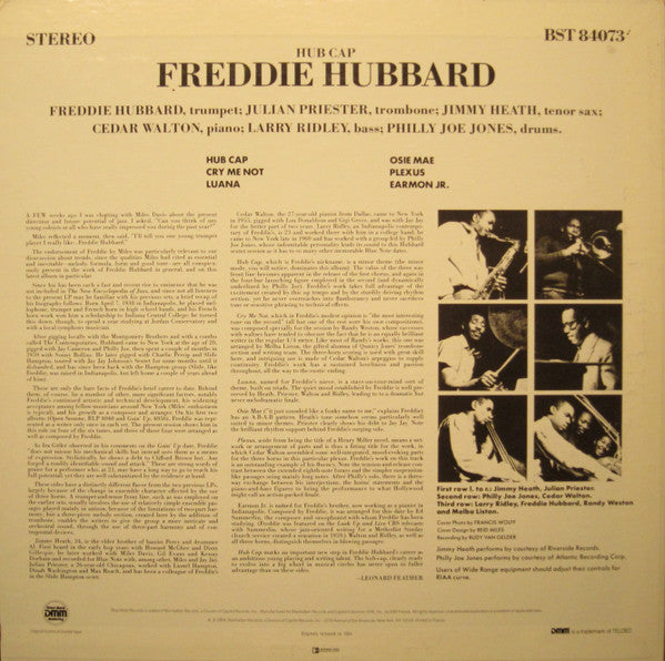 Freddie Hubbard : Hub Cap (LP, Album, RE, RM, Dir)