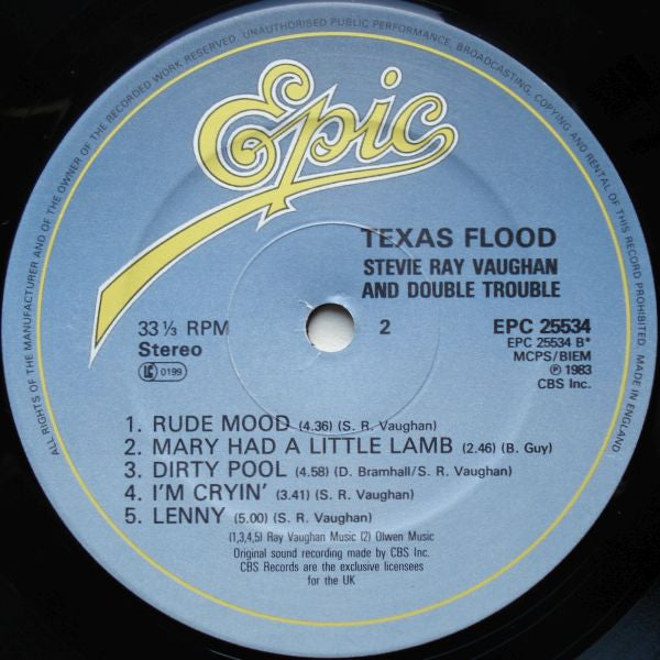Stevie Ray Vaughan And Double Trouble* : Texas Flood (LP, Album)