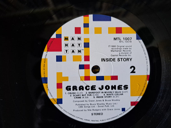 Grace Jones : Inside Story (LP, Album)