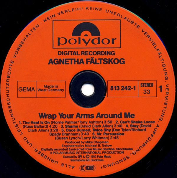 Agnetha Fältskog : Wrap Your Arms Around Me (LP, Album)