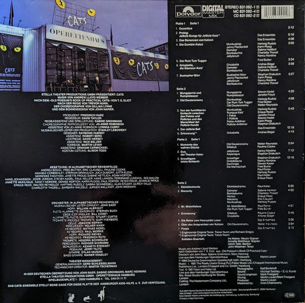 Andrew Lloyd Webber : Cats - (Live)  Aus Dem Hamburger Operettenhaus (2xLP, Gat)