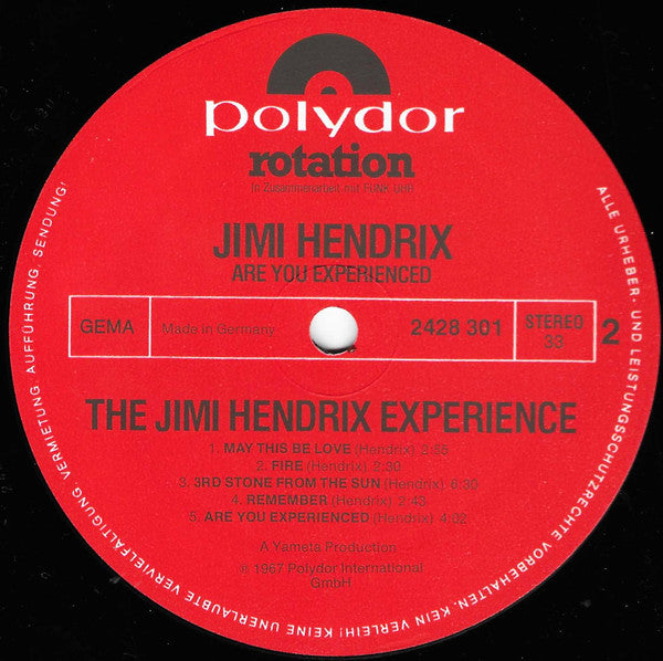 The Jimi Hendrix Experience : Are You Experienced (LP, Album, RE)