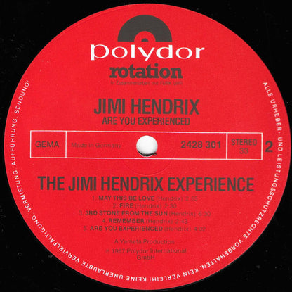 The Jimi Hendrix Experience : Are You Experienced (LP, Album, RE)