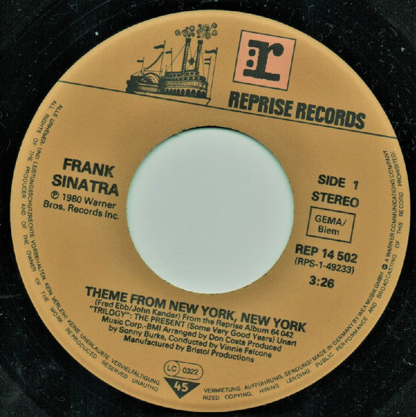 Frank Sinatra : Theme From New York, New York (7", Single)
