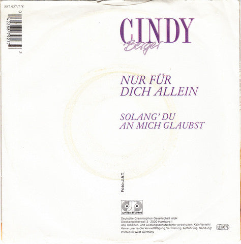 Cindy Berger : Nur Für Dich Allein (7", Single)
