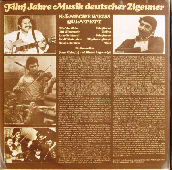 Häns'che Weiss Quintett : Fünf Jahre Musik Deutscher Zigeuner (LP)