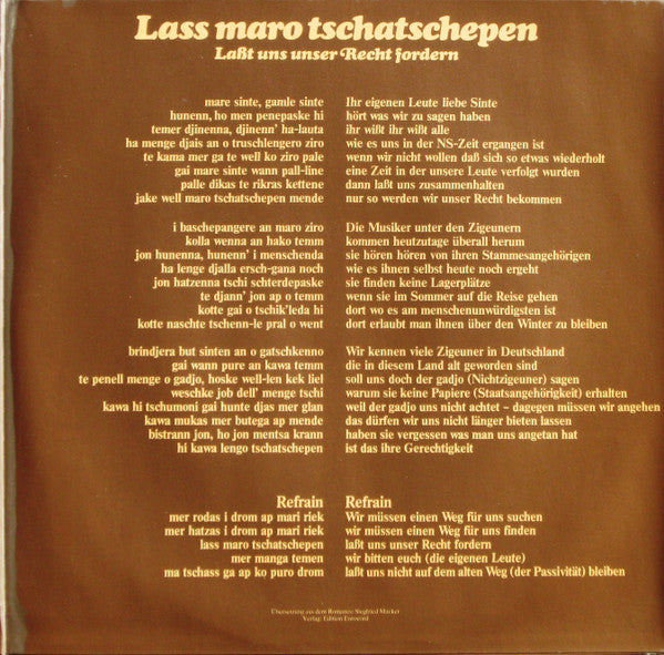 Häns'che Weiss Quintett : Fünf Jahre Musik Deutscher Zigeuner (LP)