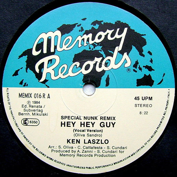 Ken Laszlo : Hey Hey Guy (Special Nunk Remix) (12")