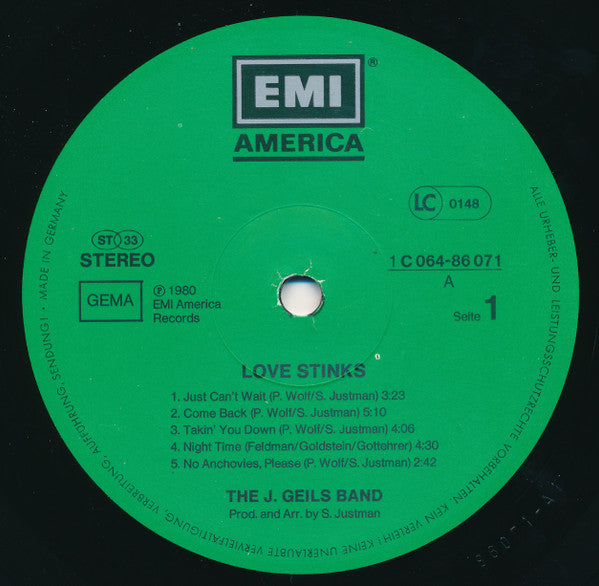 The J. Geils Band : Love Stinks (LP, Album, Gre)
