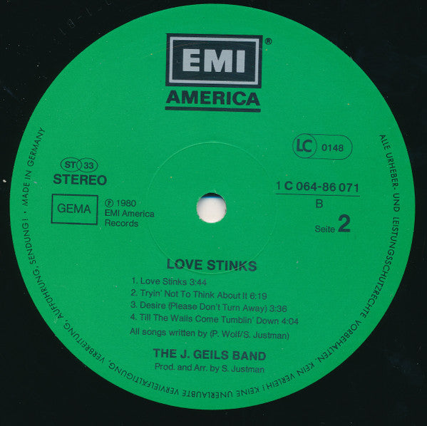The J. Geils Band : Love Stinks (LP, Album, Gre)