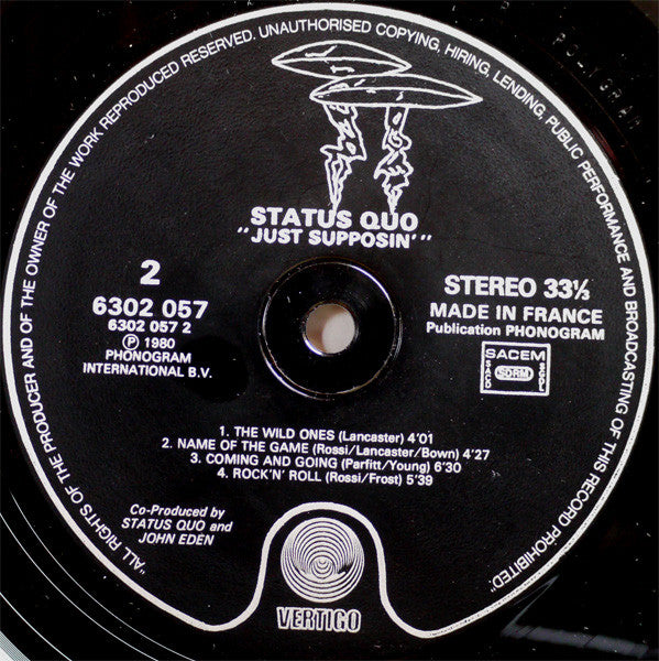 Status Quo : Just Supposin'... (LP, Album, Bla)