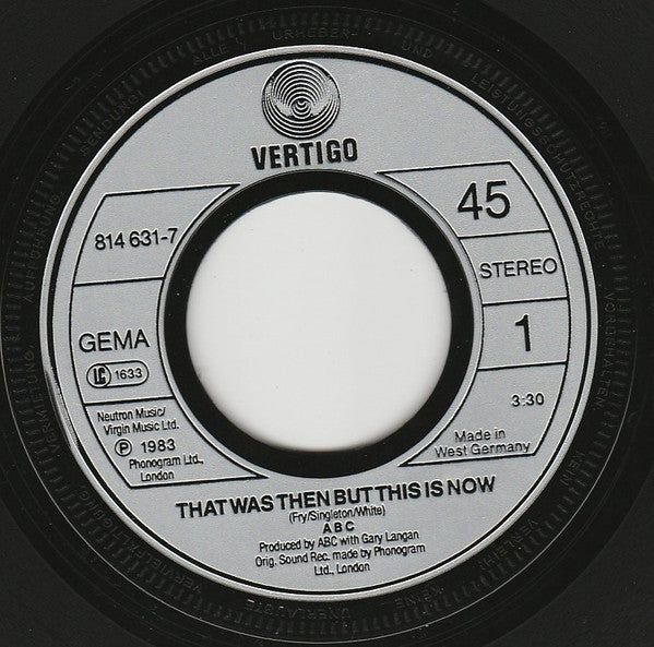 ABC : That Was Then But This Is Now (7", Single)