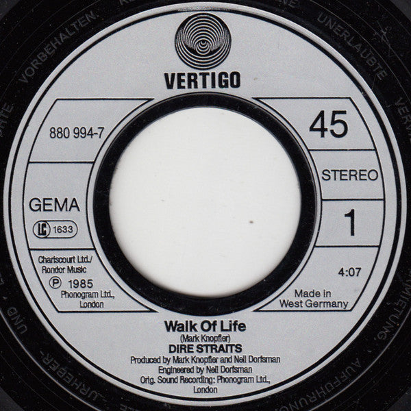 Dire Straits : Walk Of Life (7", Single)