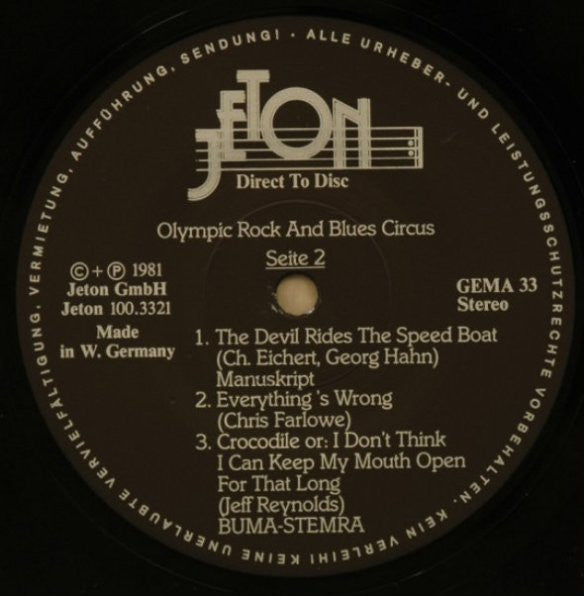 Brian Auger, Pete York, Chris Farlowe : Olympic Rock & Blues Circus (LP, Album)