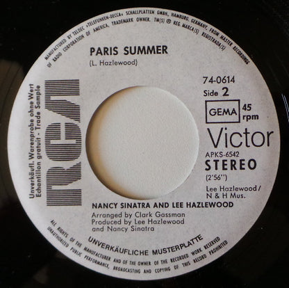 Nancy Sinatra & Lee Hazlewood : Down From Dover / Paris Summer (7", Single, Promo)