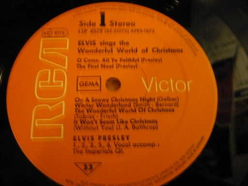 Elvis Presley : Elvis Sings The Wonderful World Of Christmas (LP, Album, RE)