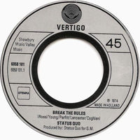 Status Quo : Break The Rules (7", Single)