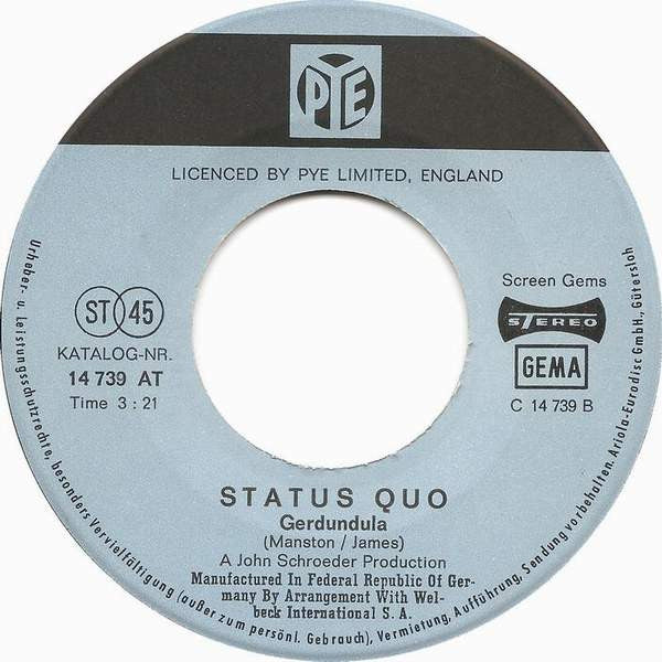 Status Quo : In My Chair (7", Single)