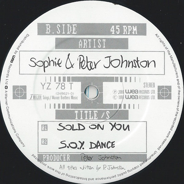 Sophie And Peter Johnston : Happy Together (12", Single)