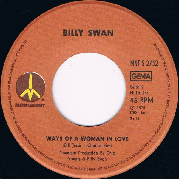 Billy Swan : I Can Help (7", Single)