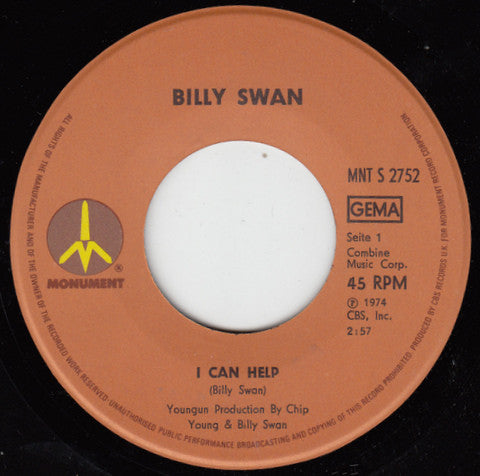 Billy Swan : I Can Help (7", Single)