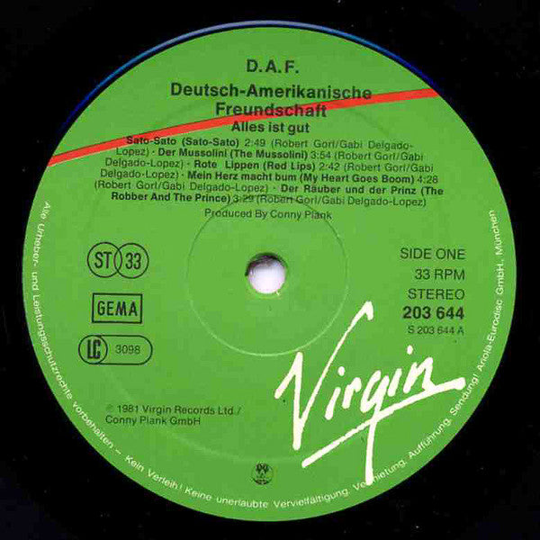 Deutsch Amerikanische Freundschaft : Alles Ist Gut (LP, Album)