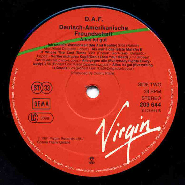 Deutsch Amerikanische Freundschaft : Alles Ist Gut (LP, Album)
