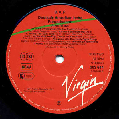 Deutsch Amerikanische Freundschaft : Alles Ist Gut (LP, Album)